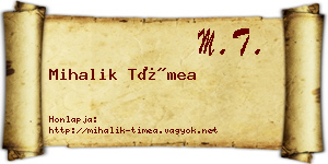 Mihalik Tímea névjegykártya