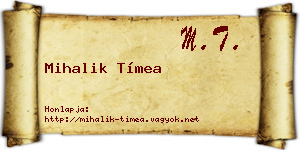 Mihalik Tímea névjegykártya